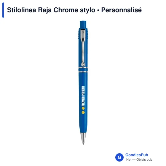 Stylo bille personnalisable Stilolinea Raja Chrome avec logo - Image 6