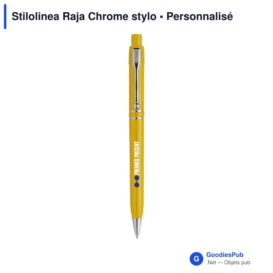 Stylo bille personnalisable Stilolinea Raja Chrome avec logo - Image 7