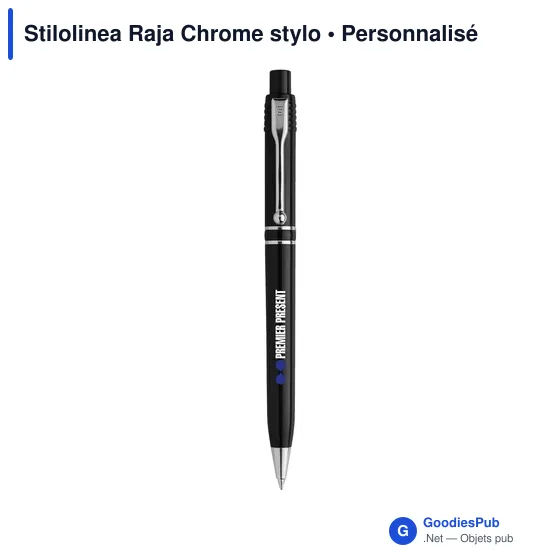 Stylo bille personnalisable Stilolinea Raja Chrome avec logo - Image 8