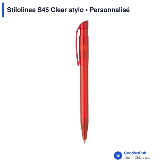 Stylo bille personnalisable Stilolinea S45 Clear avec logo - Image 1
