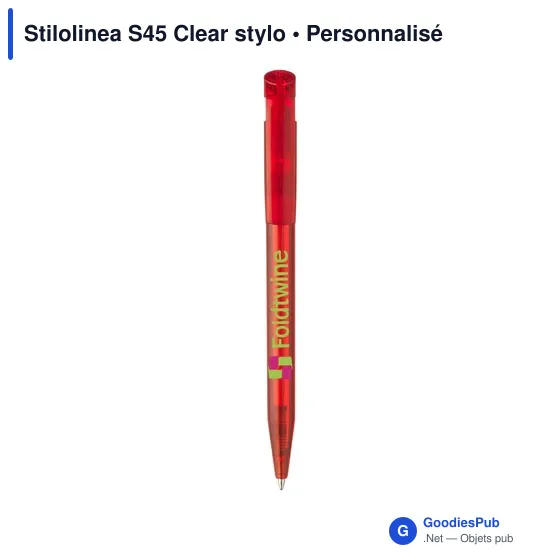 Stylo bille personnalisable Stilolinea S45 Clear avec logo - Image 2