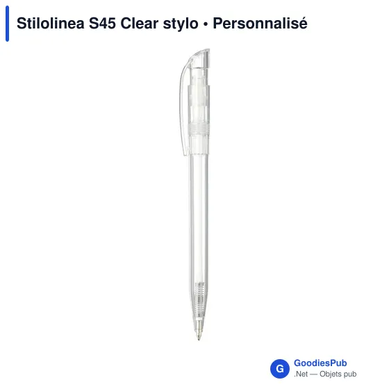 Stylo bille personnalisable Stilolinea S45 Clear avec logo - Image 11