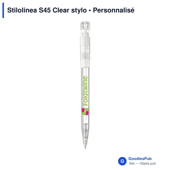 Stylo bille personnalisable Stilolinea S45 Clear avec logo - Image 12