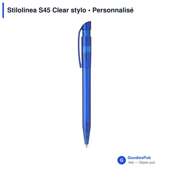 Stylo bille personnalisable Stilolinea S45 Clear avec logo - Image 3