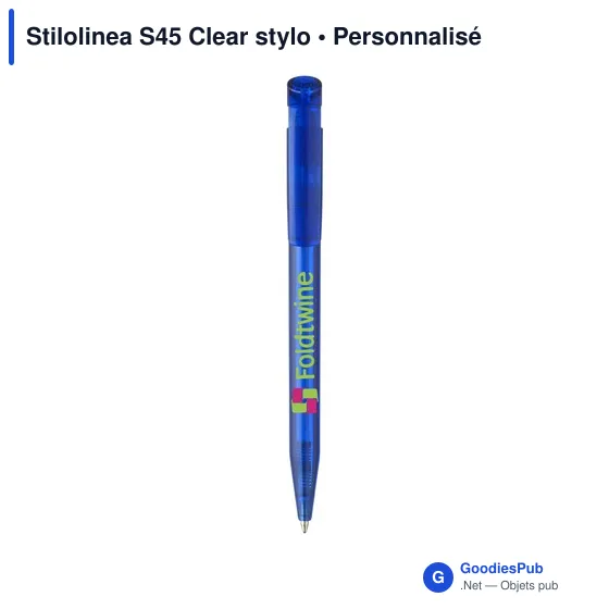 Stylo bille personnalisable Stilolinea S45 Clear avec logo - Image 4