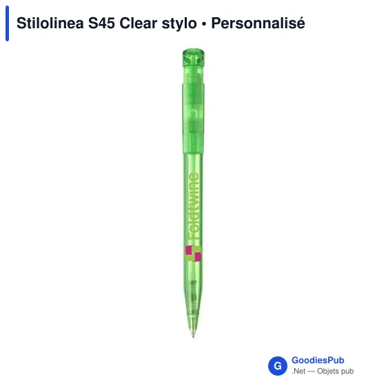 Stylo bille personnalisable Stilolinea S45 Clear avec logo - Image 6