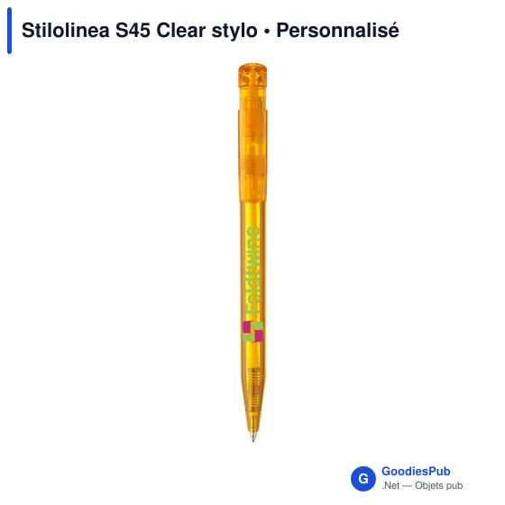 Stylo bille personnalisable Stilolinea S45 Clear avec logo - Image 8