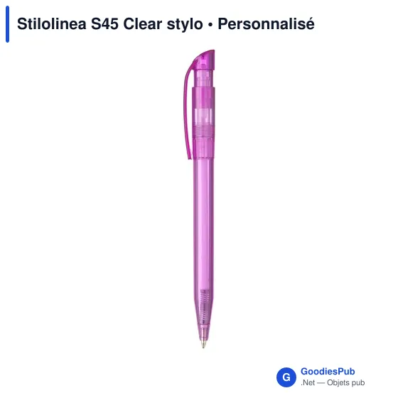 Stylo bille personnalisable Stilolinea S45 Clear avec logo - Image 9