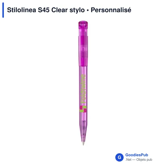 Stylo bille personnalisable Stilolinea S45 Clear avec logo - Image 10