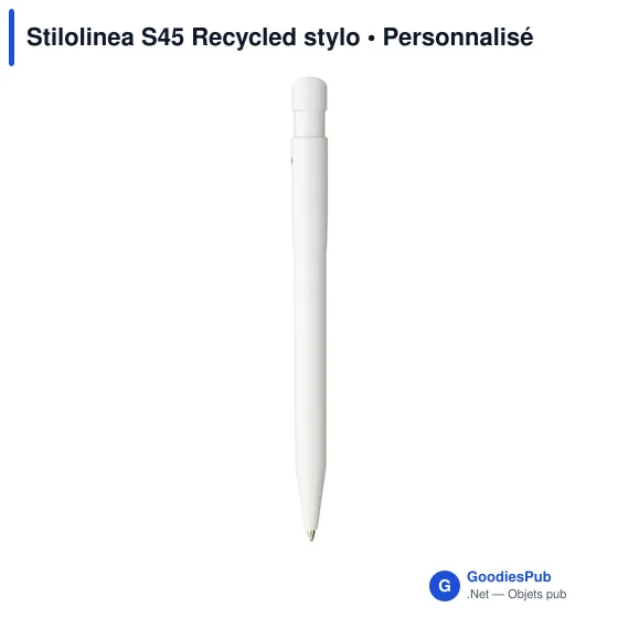 Stylo à bille personnalisable en plastique recyclé - Stilolinea S45avec logo - Image 11