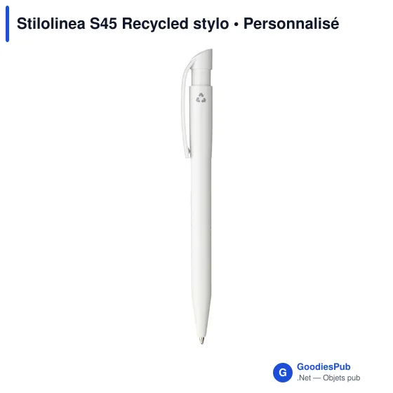 Stylo à bille personnalisable en plastique recyclé - Stilolinea S45avec logo - Image 12