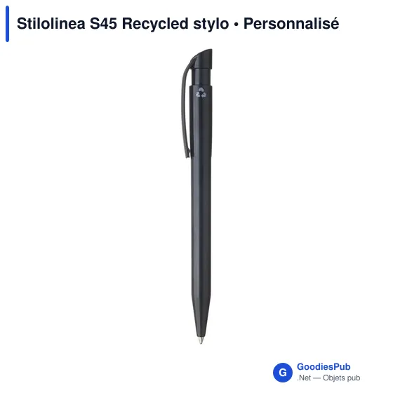 Stylo à bille personnalisable en plastique recyclé - Stilolinea S45avec logo - Image 5