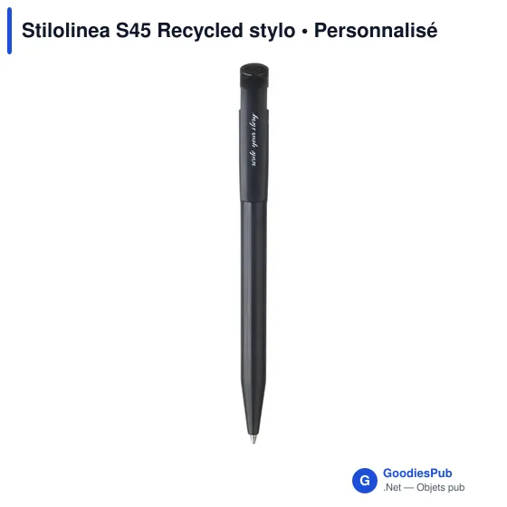 Stylo à bille personnalisable en plastique recyclé - Stilolinea S45avec logo - Image 6