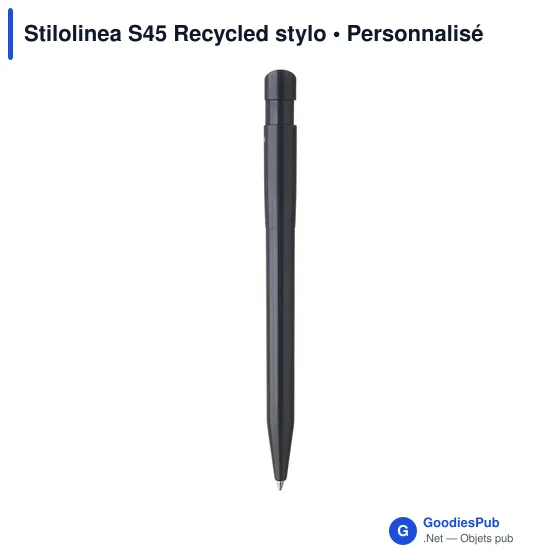 Stylo à bille personnalisable en plastique recyclé - Stilolinea S45avec logo - Image 7