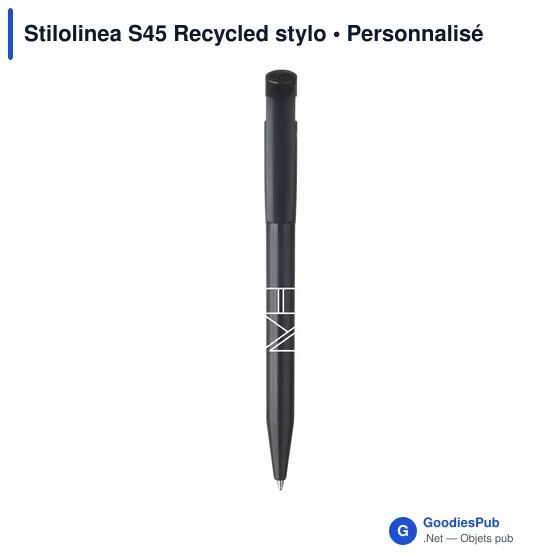 Stylo à bille personnalisable en plastique recyclé - Stilolinea S45avec logo - Image 8