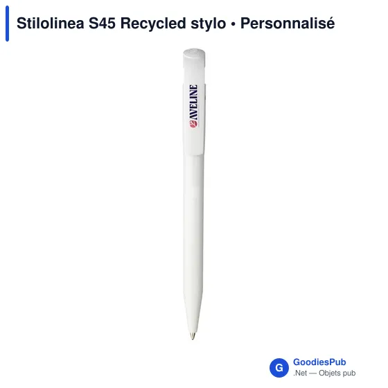 Stylo à bille personnalisable en plastique recyclé - Stilolinea S45avec logo - Image 9