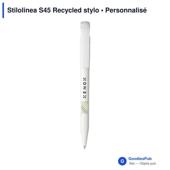 Stylo à bille personnalisable en plastique recyclé - Stilolinea S45avec logo - Image 10