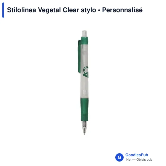 Stylo à bille personnalisable Stilolinea Vegetal Clear avec logo - Image 1