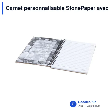 Carnet personnalisable StonePaper avec logo - Écologique et pratique