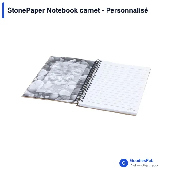 Carnet personnalisable StonePaper avec logo - Écologique et pratique - Image 1