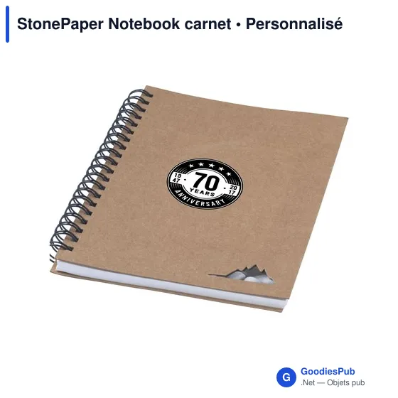 Carnet personnalisable StonePaper avec logo - Écologique et pratique - Image 2