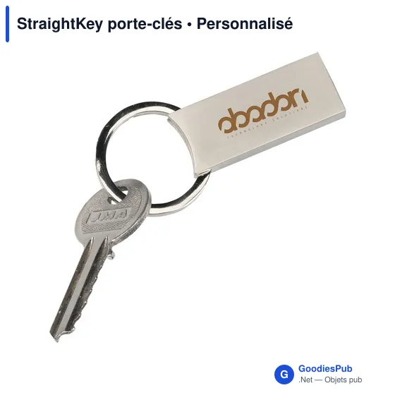 Porte-clés en métal personnalisable avec logo - StraightKey - Image 1