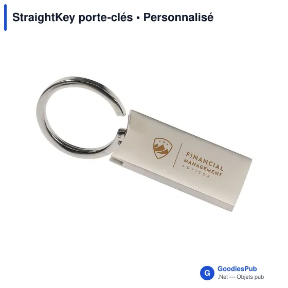 Porte-clés en métal personnalisable avec logo - StraightKey - Image 2