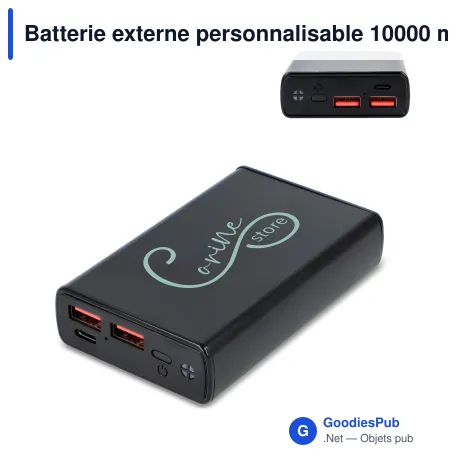 Batterie externe personnalisable 10000 mAh Power Delivery avec logo - Stratos