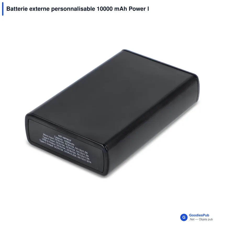 Batterie externe personnalisable 10000 mAh Power Delivery avec logo - Stratos - Image 2