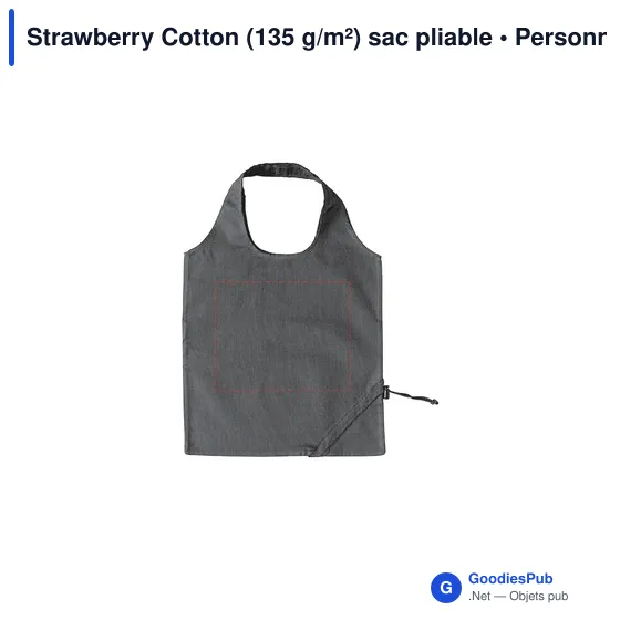 Sac pliable en coton personnalisable pour logo - Strawberry Cotton - Image 11