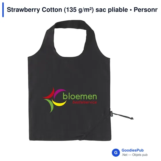 Sac pliable en coton personnalisable pour logo - Strawberry Cotton - Image 12