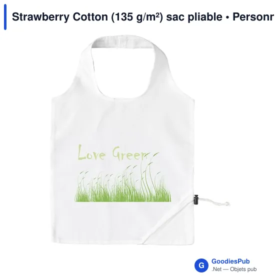 Sac pliable en coton personnalisable pour logo - Strawberry Cotton - Image 3