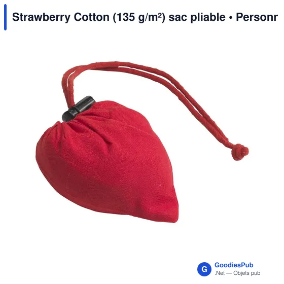 Sac pliable en coton personnalisable pour logo - Strawberry Cotton - Image 4