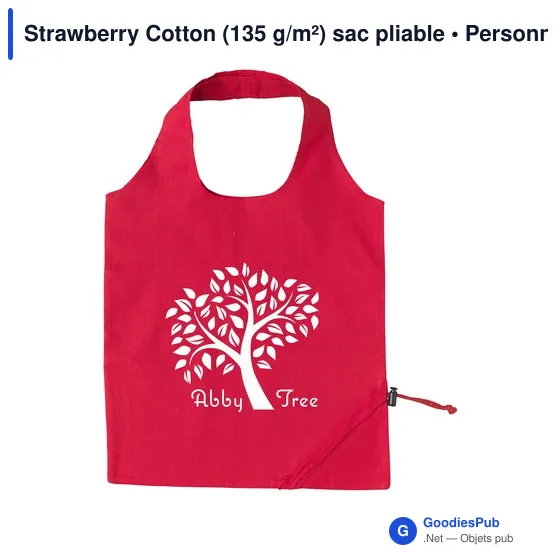 Sac pliable en coton personnalisable pour logo - Strawberry Cotton - Image 6