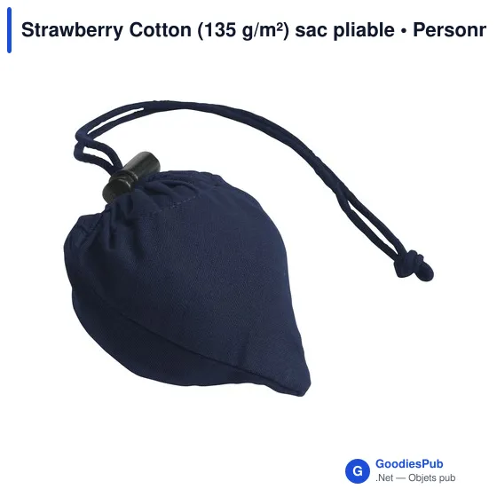 Sac pliable en coton personnalisable pour logo - Strawberry Cotton - Image 7