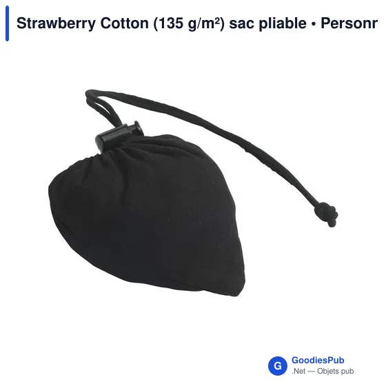 Sac pliable en coton personnalisable pour logo - Strawberry Cotton - Image 10