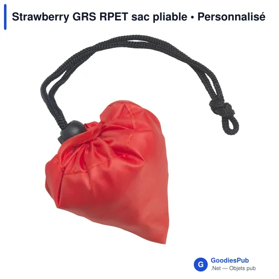 Sac de courses pliable personnalisable avec logo - Strawberry GRS RPET - Image 5