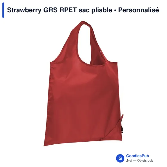 Sac de courses pliable personnalisable avec logo - Strawberry GRS RPET - Image 6