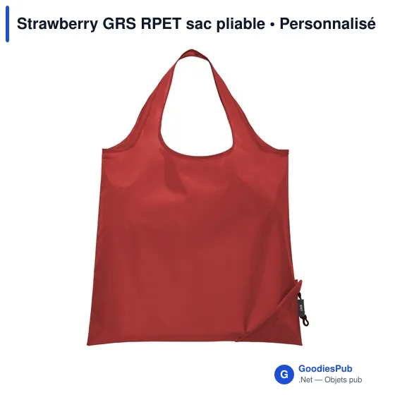 Sac de courses pliable personnalisable avec logo - Strawberry GRS RPET - Image 7