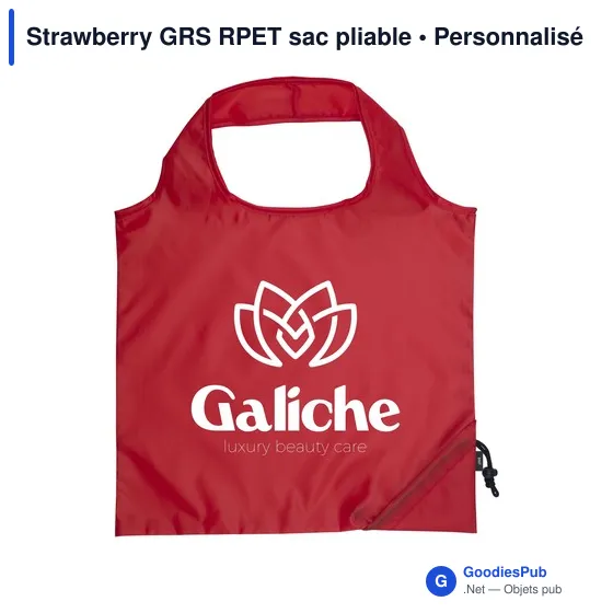 Sac de courses pliable personnalisable avec logo - Strawberry GRS RPET - Image 8