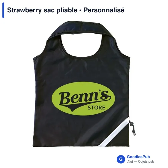 Sac de courses pliable personnalisable avec logo - Strawberry - Image 2