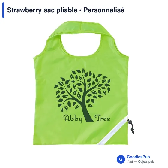 Sac de courses pliable personnalisable avec logo - Strawberry - Image 12
