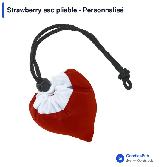 Sac de courses pliable personnalisable avec logo - Strawberry - Image 3