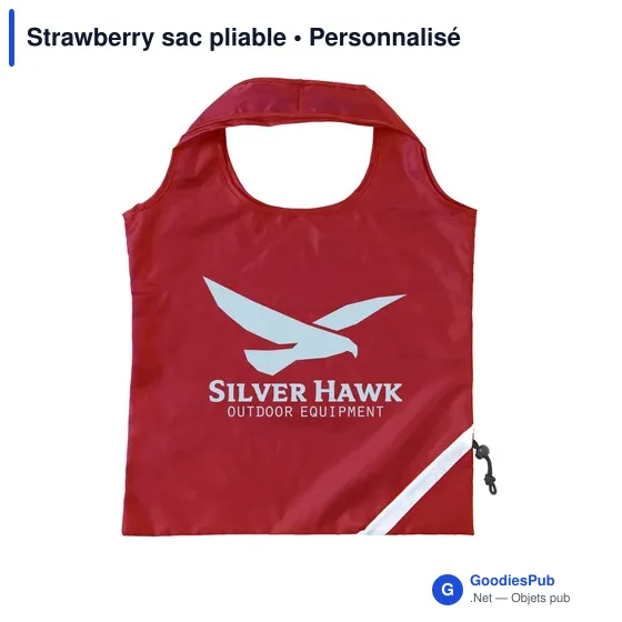 Sac de courses pliable personnalisable avec logo - Strawberry - Image 4