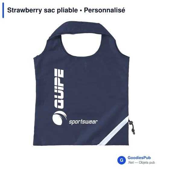 Sac de courses pliable personnalisable avec logo - Strawberry - Image 6