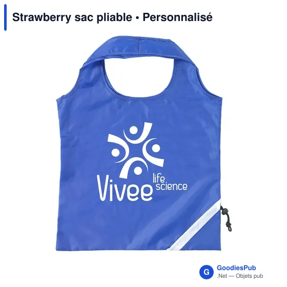 Sac de courses pliable personnalisable avec logo - Strawberry - Image 8