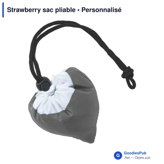 Sac de courses pliable personnalisable avec logo - Strawberry - Image 9