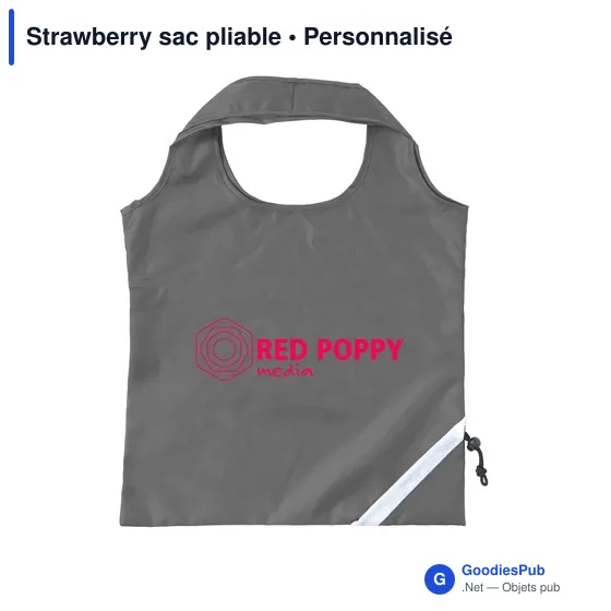 Sac de courses pliable personnalisable avec logo - Strawberry - Image 10