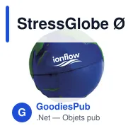 StressGlobe Ø6,5cm anti-stress personnalisé avec logo entreprise bleu - Miniature 2