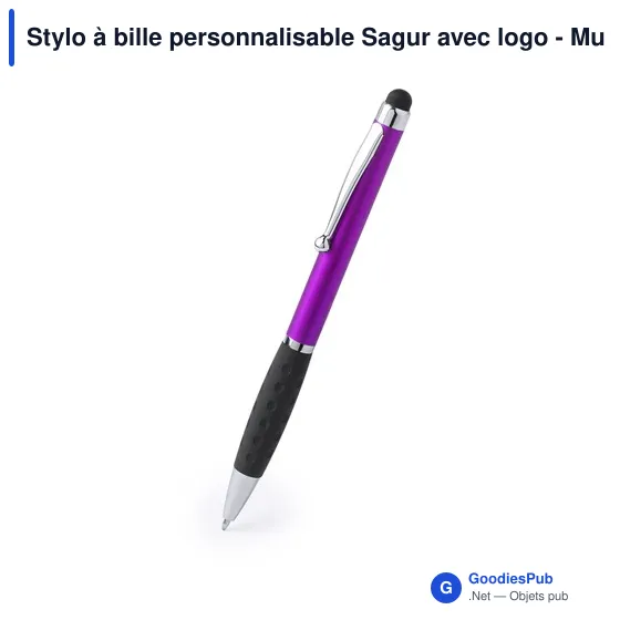 Stylo à bille personnalisable Sagur avec logo - Multifonction - Image 12